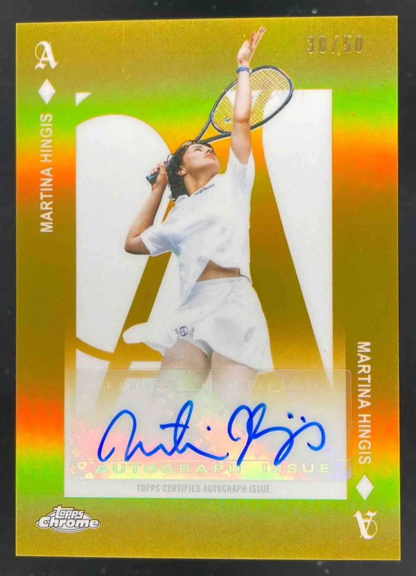 2025 Topps Chrome Aces Autographs Gold Refractor #AA-MH Martina Hingis Auto /50
