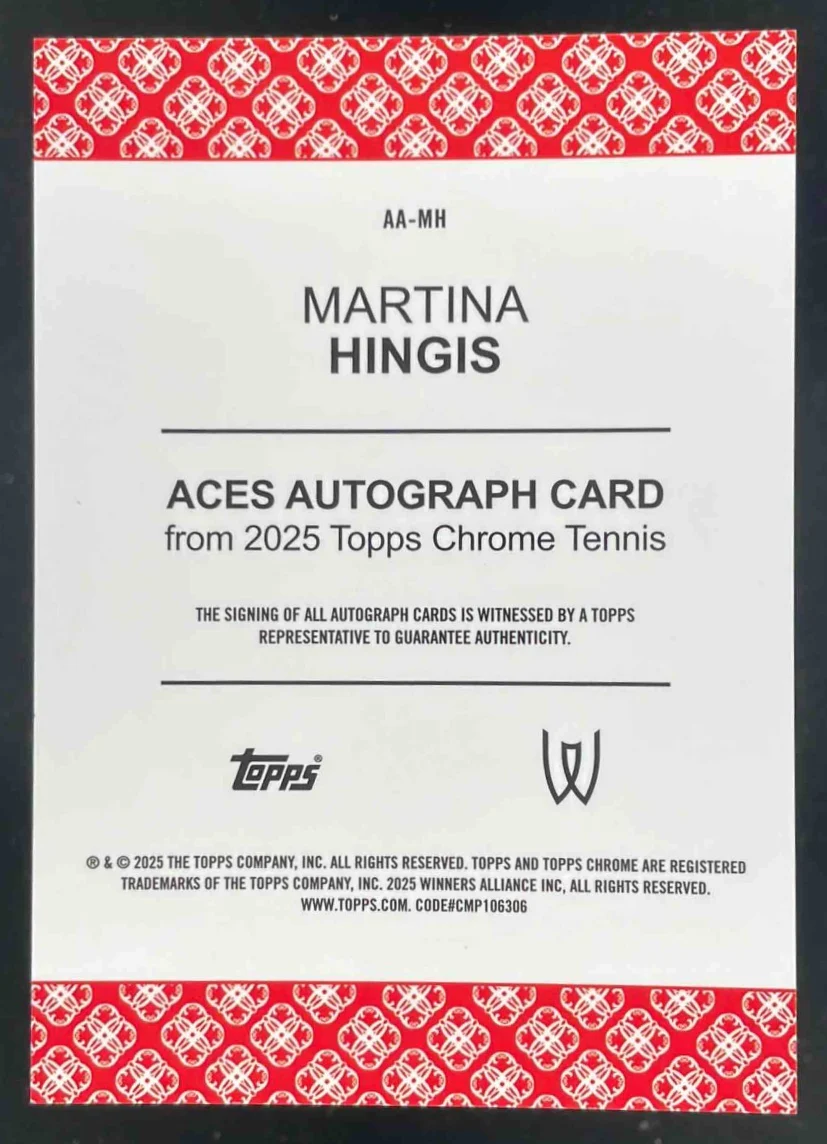 2025 Topps Chrome Aces Autographs Gold Refractor #AA-MH Martina Hingis Auto /50 - Image 2