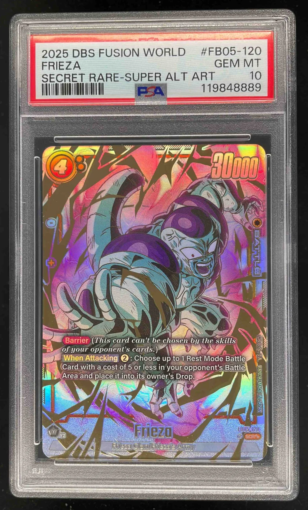 2024 Dragon Ball Super Fusion World Frieza Secret Rare Super Alt Art PSA 10