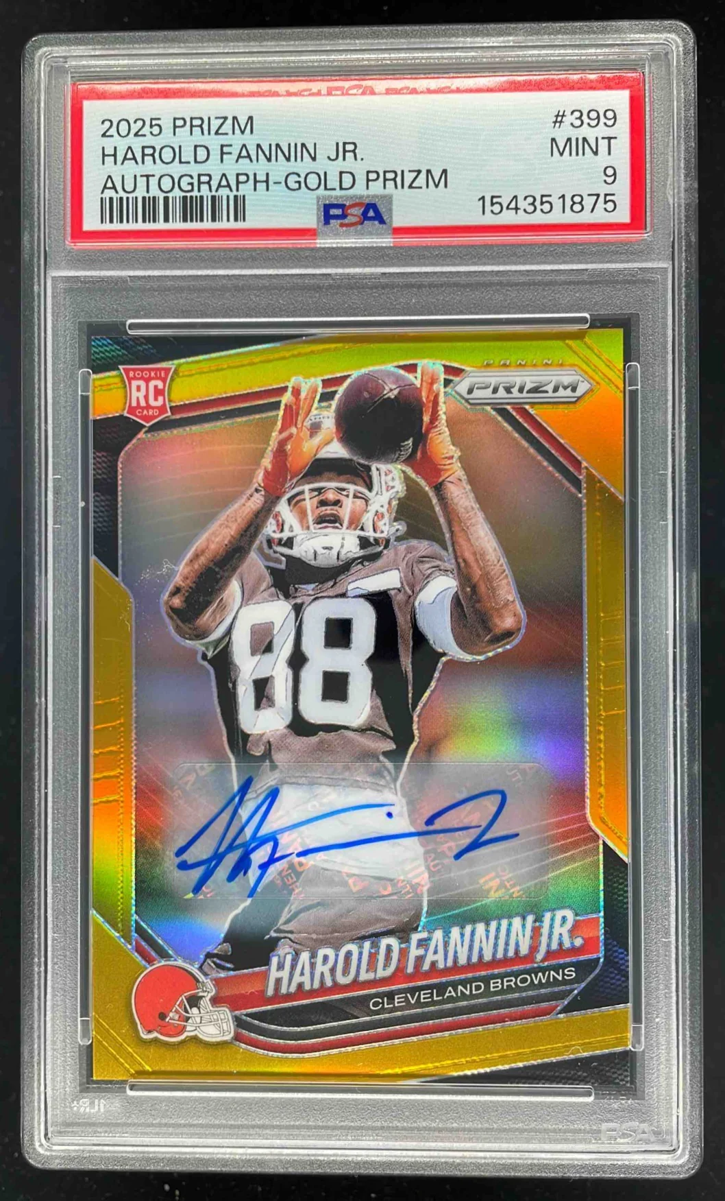 2025 Prizm Gold Prizm #399 Harold Fannin Jr. RC Auto /10 PSA 9