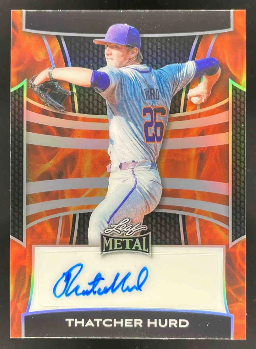 2025 Leaf Metal Autograph Prismatic Fire #BA-TH1 Thatcher Hurd Auto 1/1