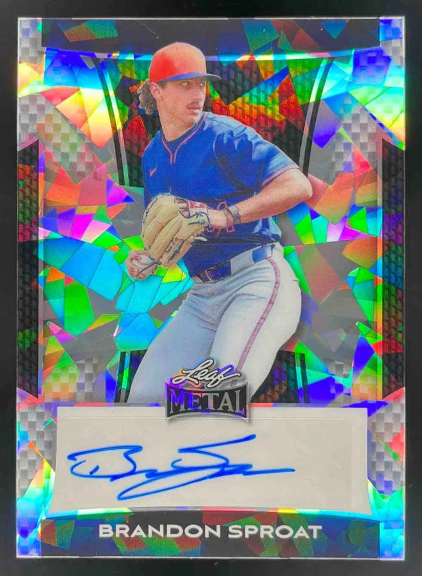 2025 Leaf Metal Autograph Crystal Silver #BA-BS1 Brandon Sproat Auto /25
