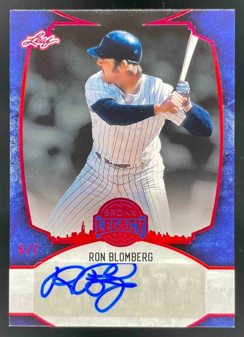 2024 Leaf A Bronx Legacy Spectrum Red HoloFoil #BA-RB1 Ron Blomberg Auto /7