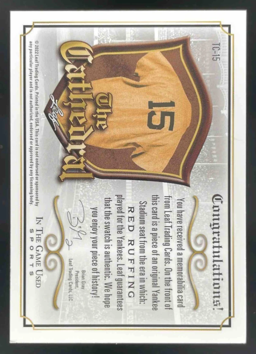 2022 Leaf In The Game Used Sports The Cathedral Pattern Silver Red Ruffing /25 - Image 2
