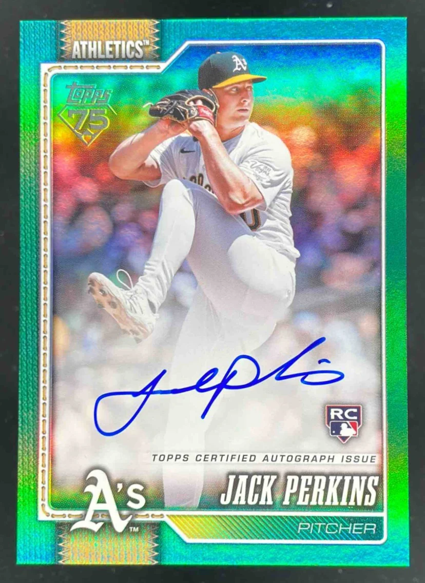 2026 Topps Real One Autograph Green Foil #206 Jack Perkins RC Auto /99