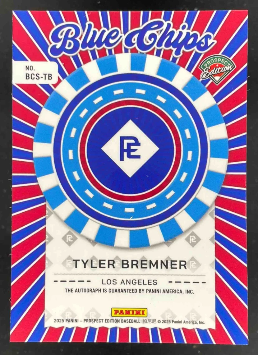 2025 Panini Prospect Edition Blue Chip Signatures Blue #7 Tyler Bremner Auto /49 - Image 2