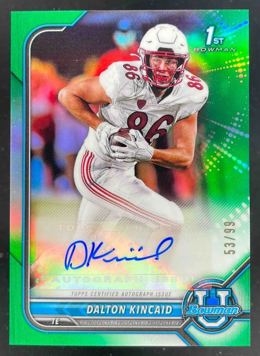 2021 Bowman University Bowman Chrome Prospects Green #DKI Dalton King Auto /99