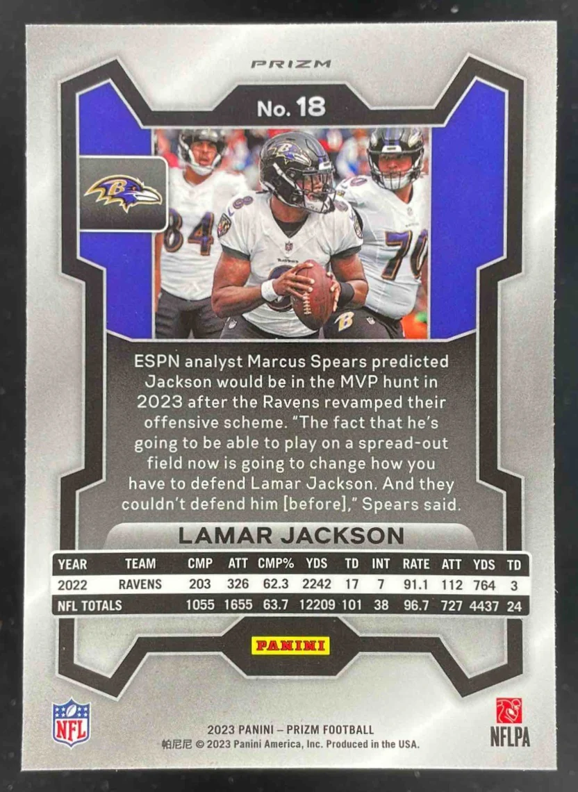 2023 Panini Prizm Red Prizm #18 Lamar Jackson - Image 2