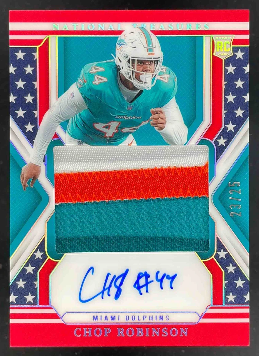 2024 National Treasures Patch Star Stripes Silver #184 Chop Robinson RC Auto /25