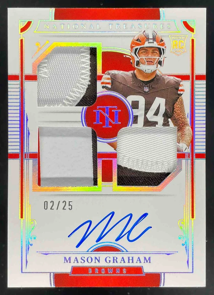 2025 National Treasures Material Triple Holo Silver Mason Graham Auto /25