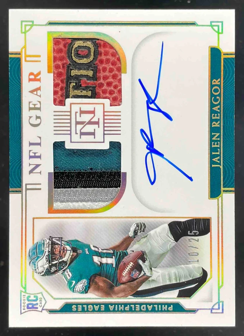 2020 Panini National Treasures NFL Gear Materials PrimeJalen Reagor RC Auto /25