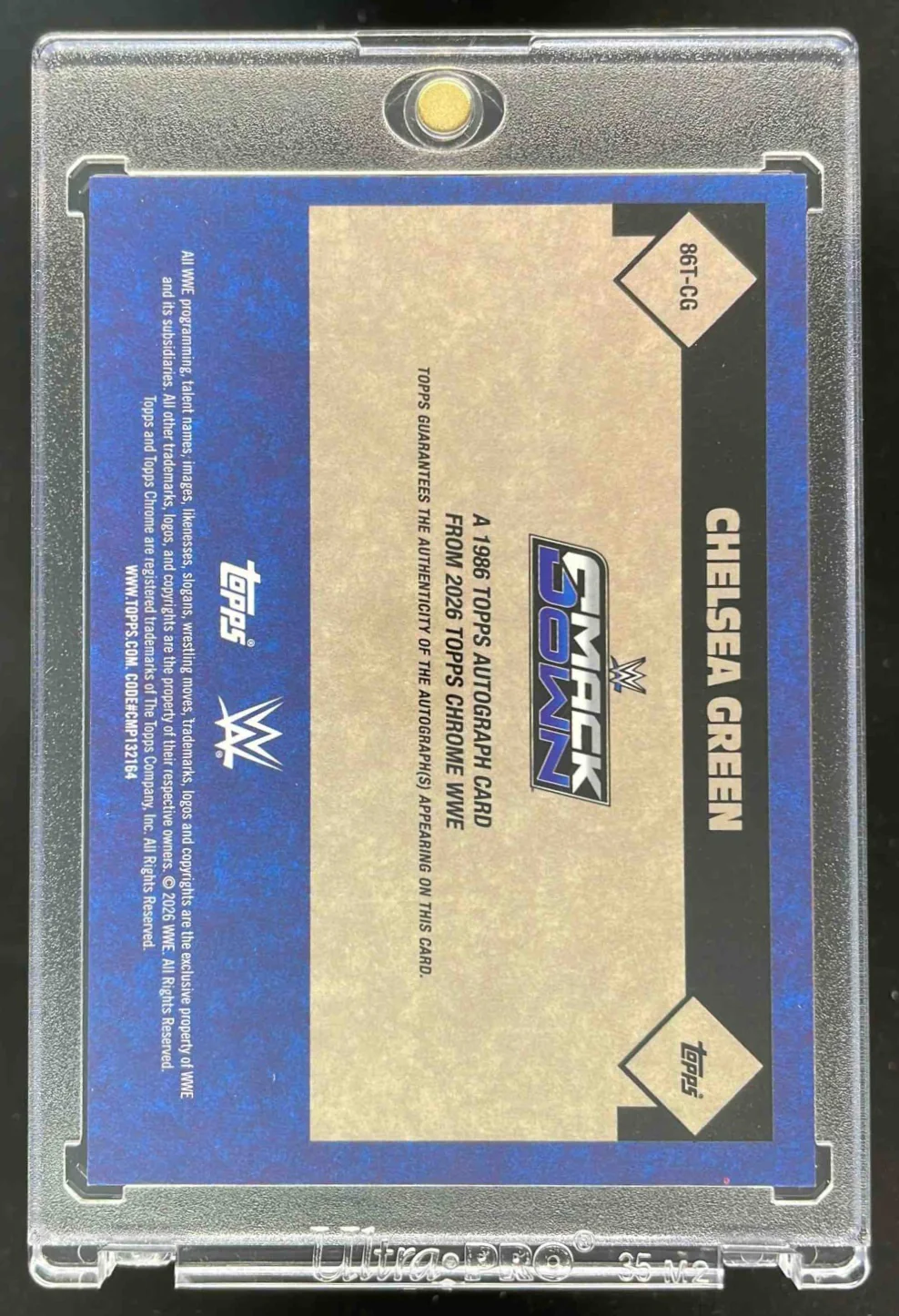 2026 Topps Chrome WWE 1986 Topps Black #86T-CG Chelsea Green Auto /10 - Image 2