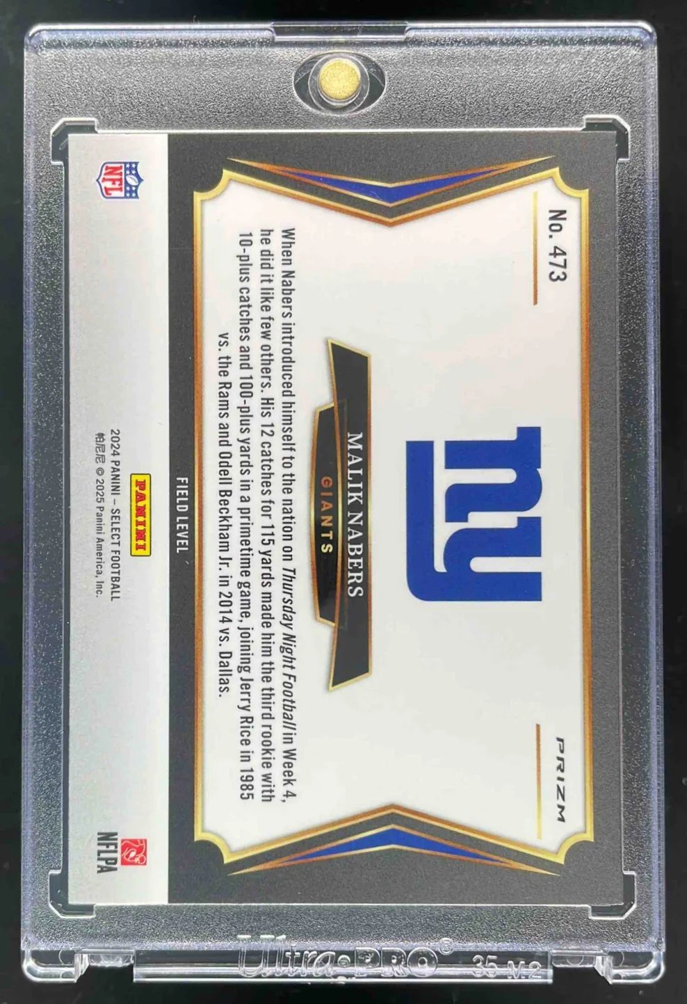 2024 Panini Select Field White Sparkle #473 Malik Nabers RC - Image 2