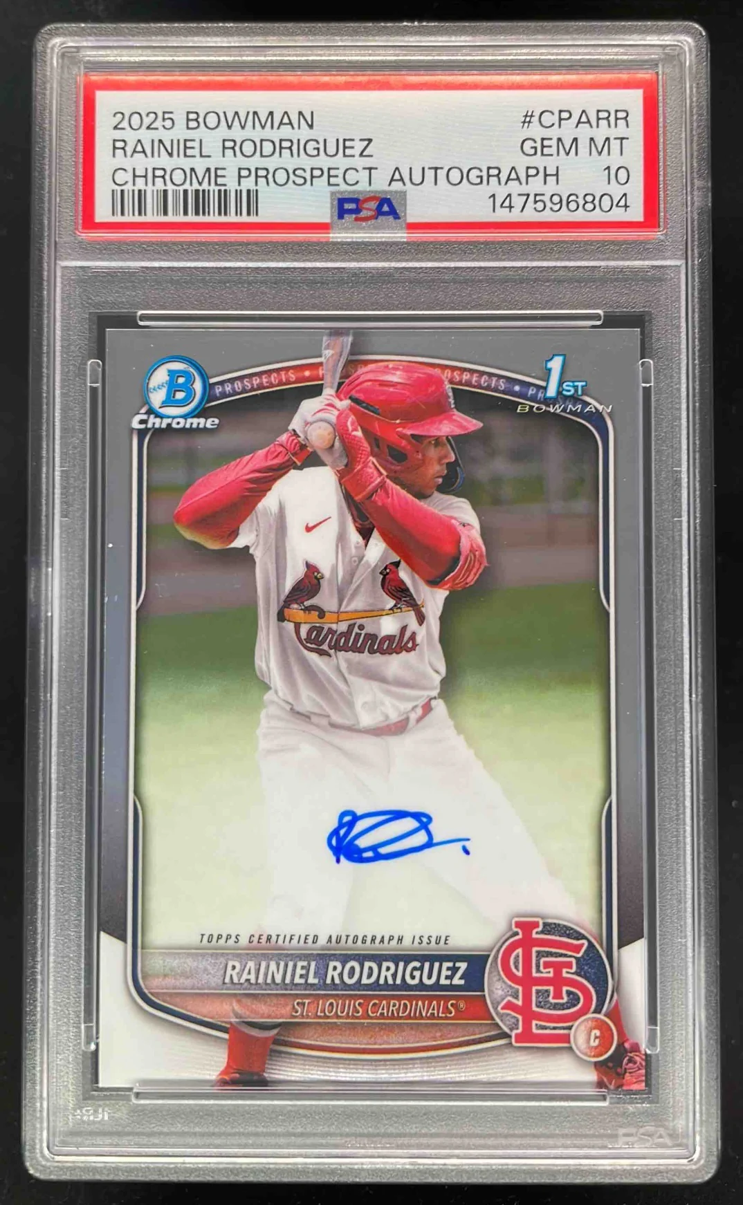 2025 Bowman Chrome Chrome #CPA-RR Rainiel Rodriguez 1st Prospect Auto PSA 10