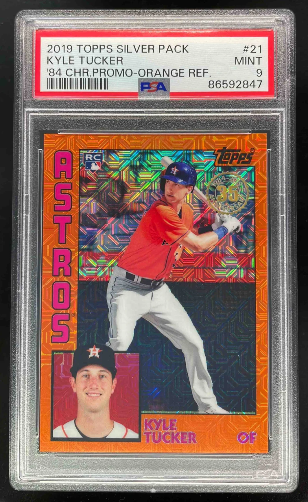 2019 Topps 1984 Topps Baseball Chrome Orange #T84-21 Kyle Tucker RC /25 PSA 9