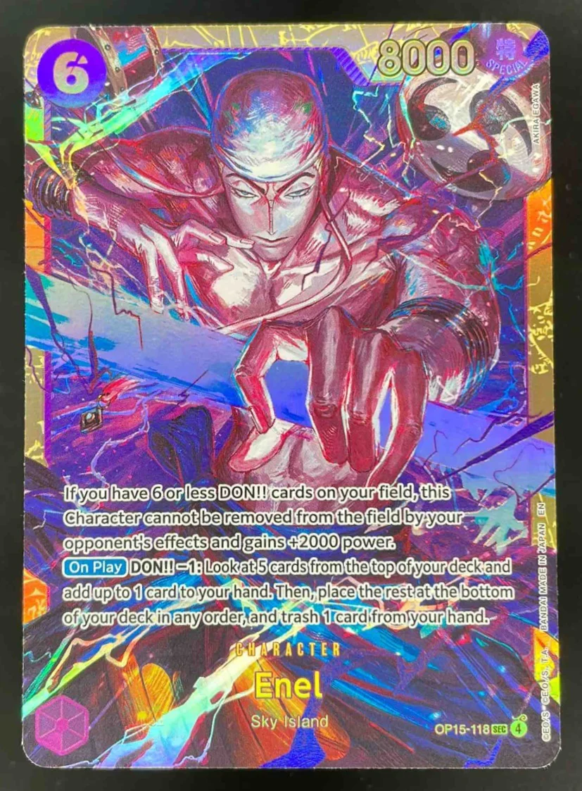 2026 One Piece Adventure on Kami's Island Secret Rare #OP15-118 Enel