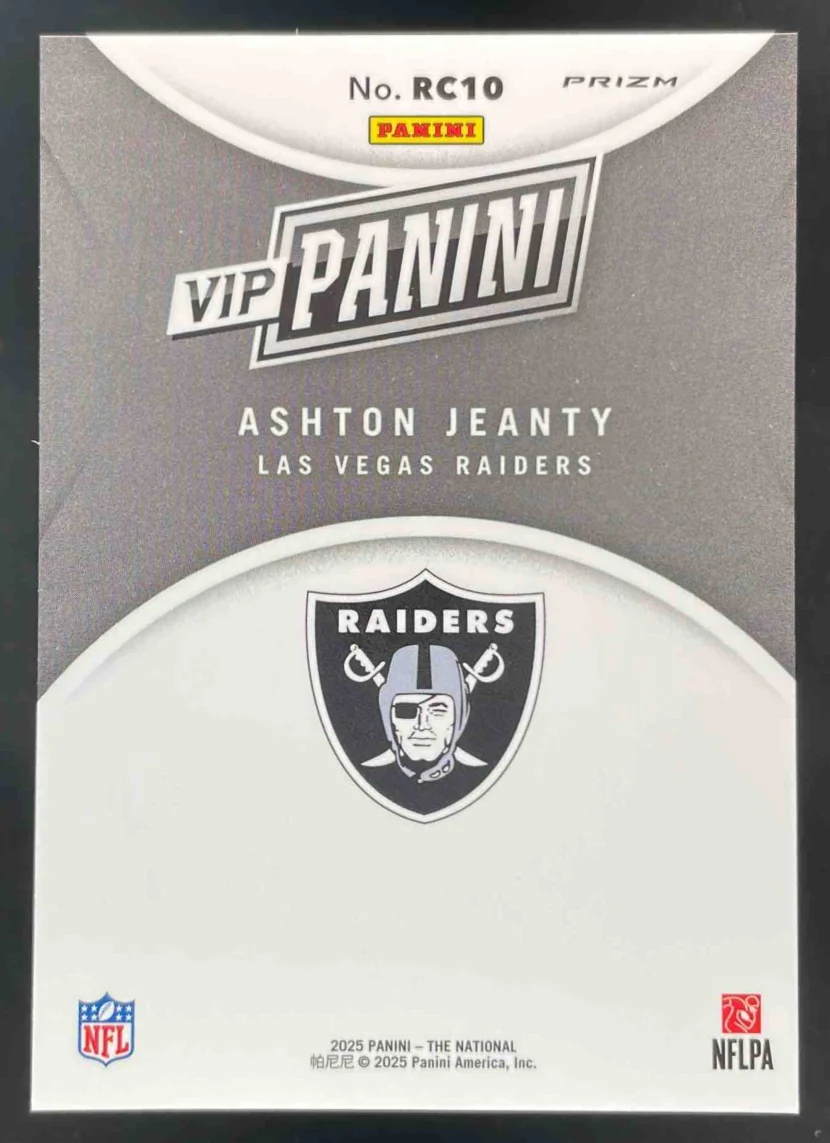 2025 Panini NSCC VIP Gold Packs Gold VIP Prizm #RC10 Ashton Jeanty Rookie - Image 2