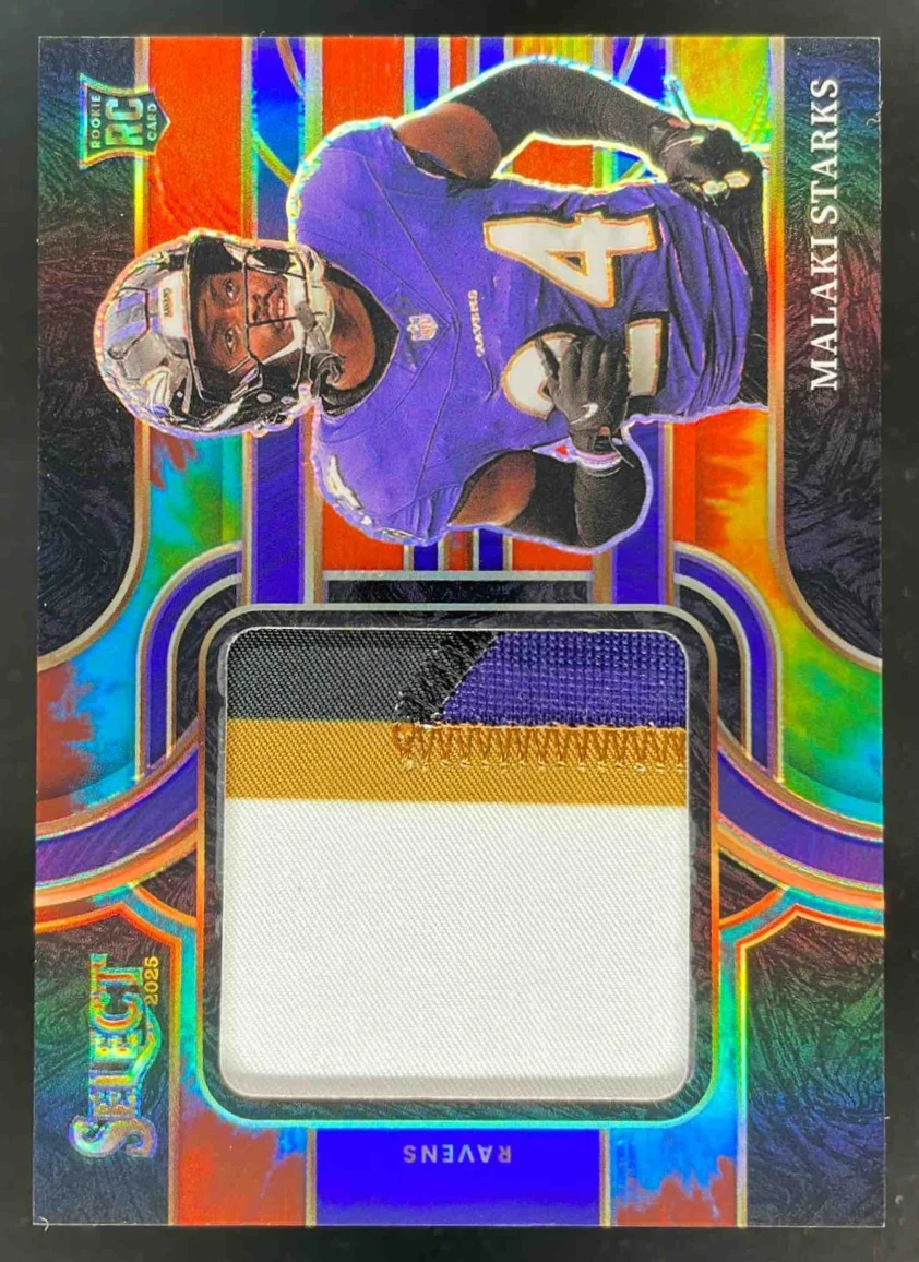 2025 Select Jumbo Swatch Tie-Dye Prizm #JRSW-MSS Malaki Starks RC /25