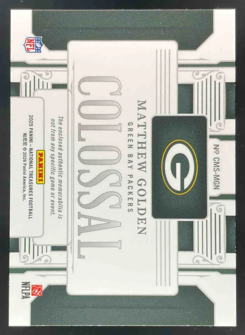 2025 National Treasures Colossal Materials Prime Silver Matthew Golden RC /25 - Image 2