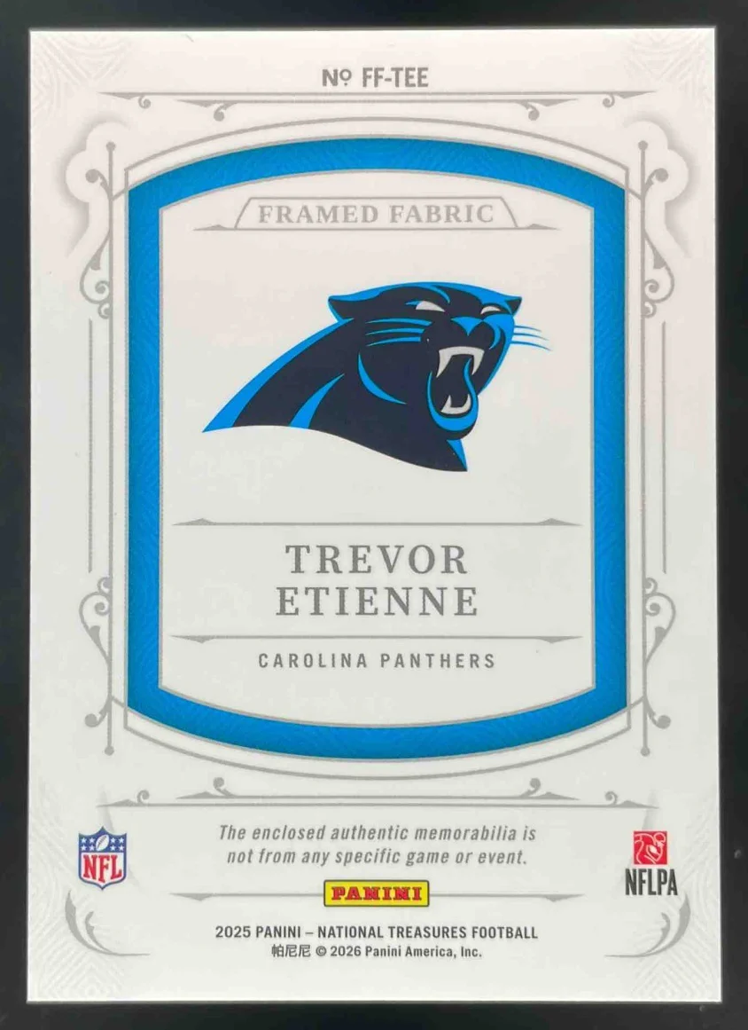 2025 National Treasures Framed Fabric Holo Silver #FF-TEE Trevor Etienne /25 - Image 2