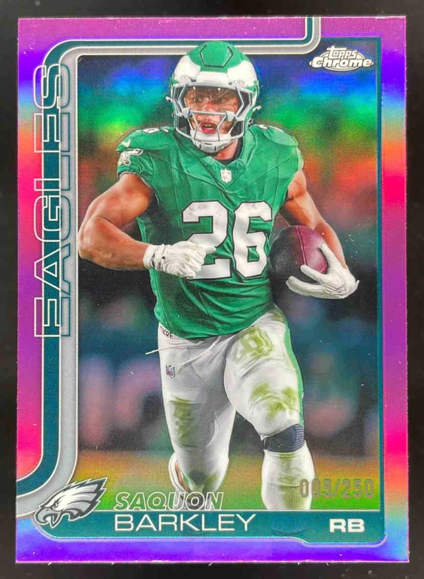 2025 Topps Chrome Pink Refractor #248 Saquon Barkley /250