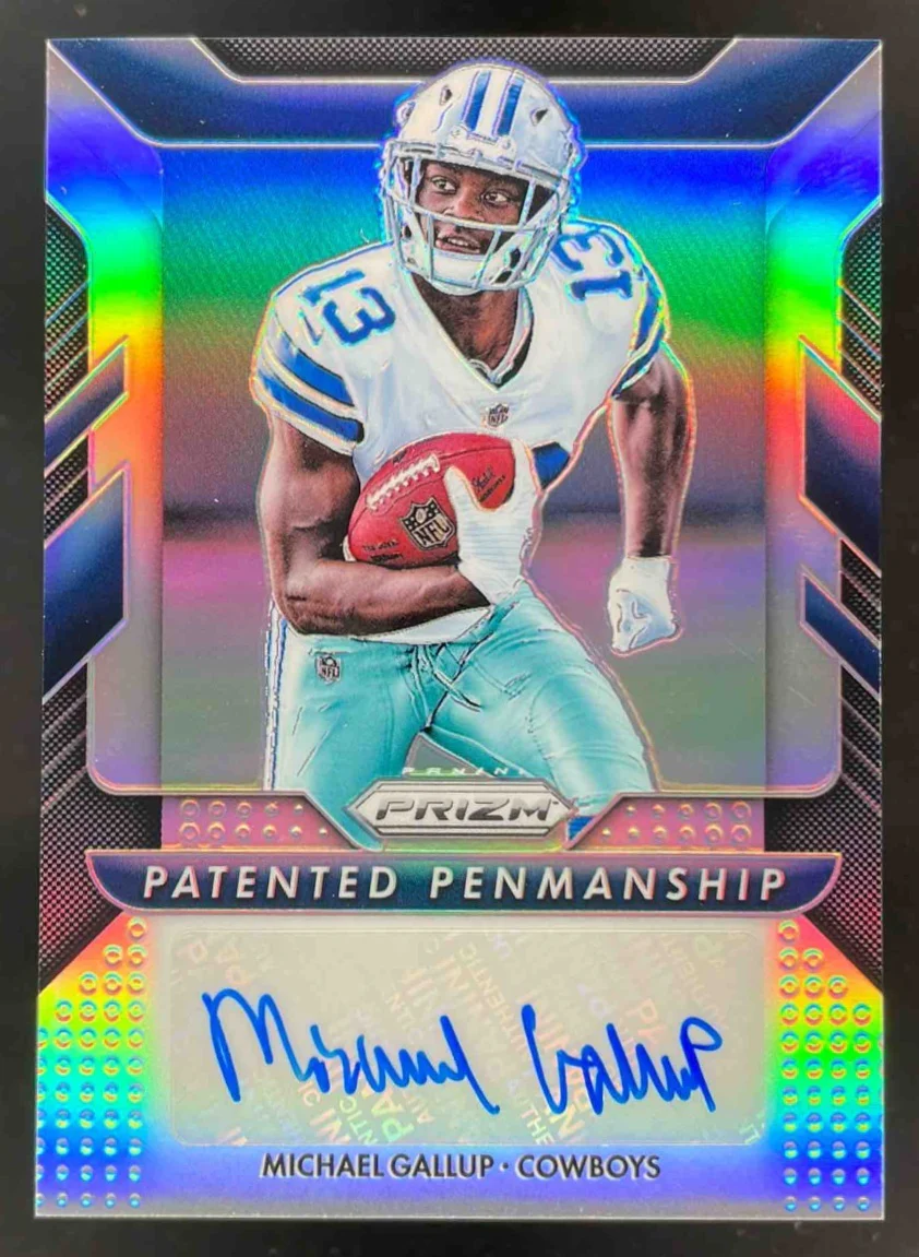 2018 Panini Prizm Patented Penmanship Prizm #PPP-MGL Michael Gallup RC Auto /10