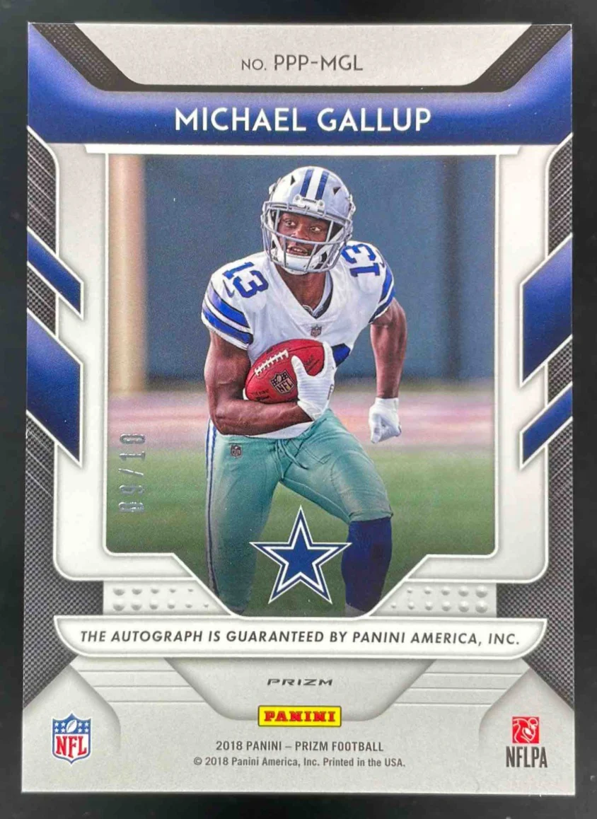 2018 Panini Prizm Patented Penmanship Prizm #PPP-MGL Michael Gallup RC Auto /10 - Image 2