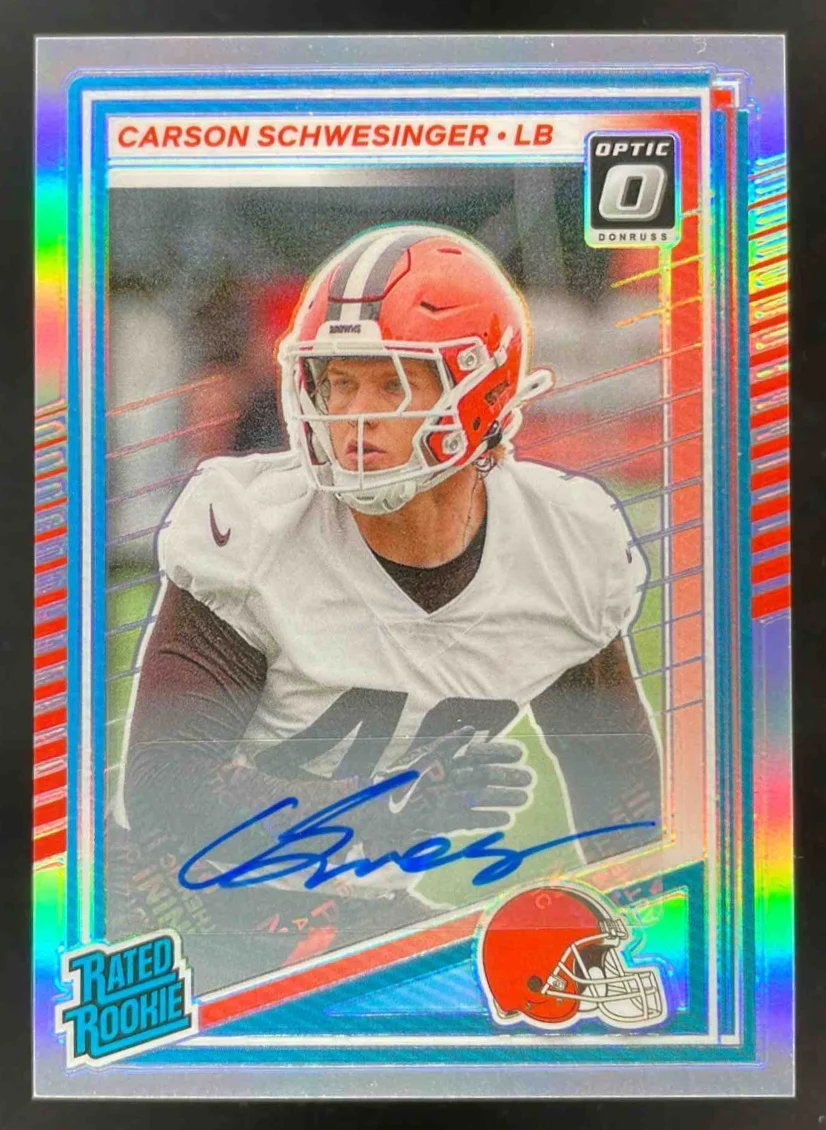 2025 Donruss Optic Rated Holo Prizm #217 Carson Schwesinger Rated Auto /199