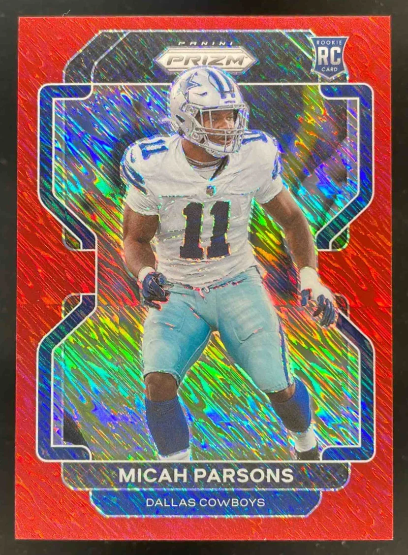 2021 Panini Prizm Red Shimmer #382 Micah Parsons RC /35
