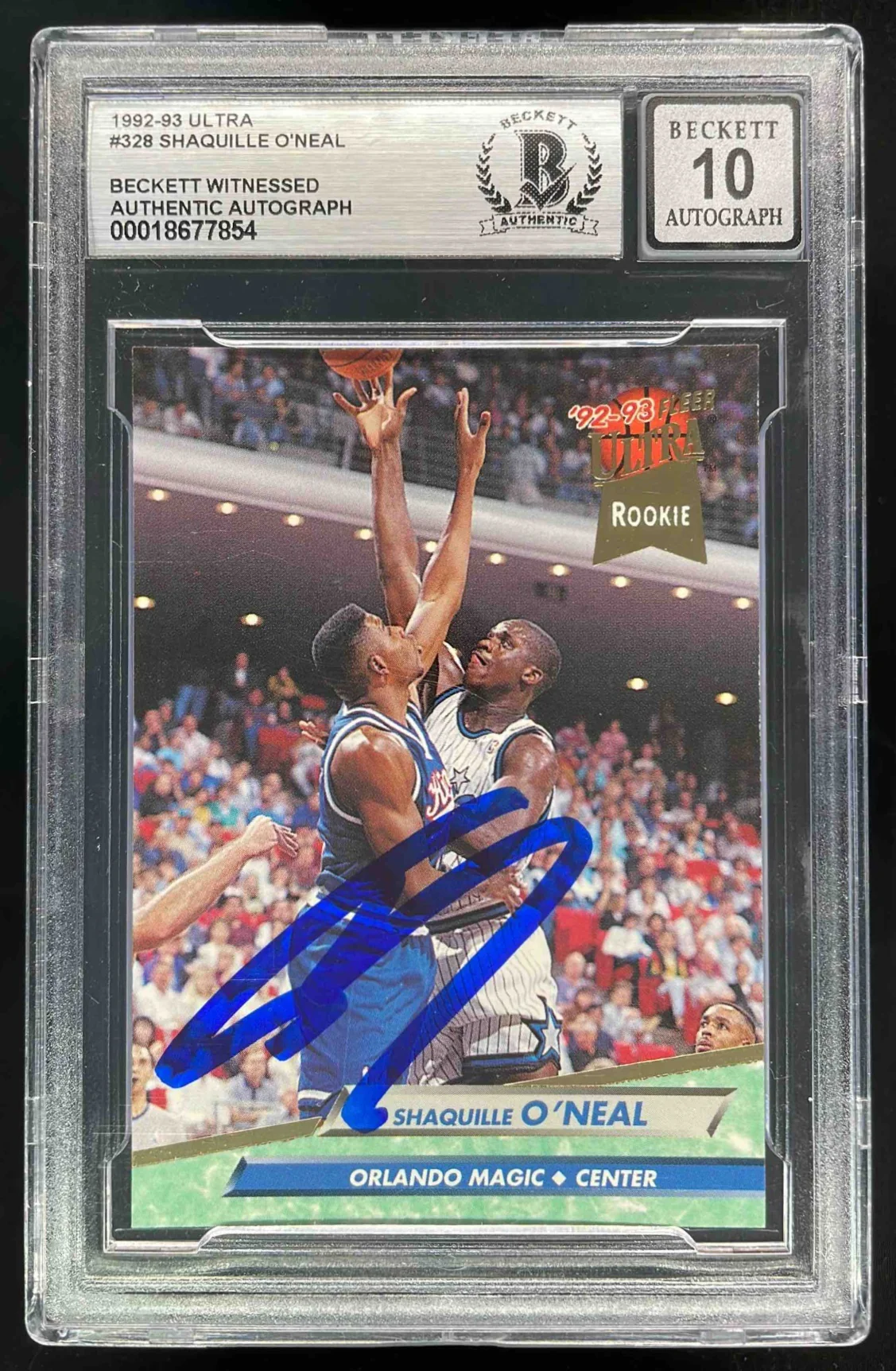 1992-93 Fleer Ultra #328 Shaquille O'Neal Rookie Autograph RC Auto BGS Authentic