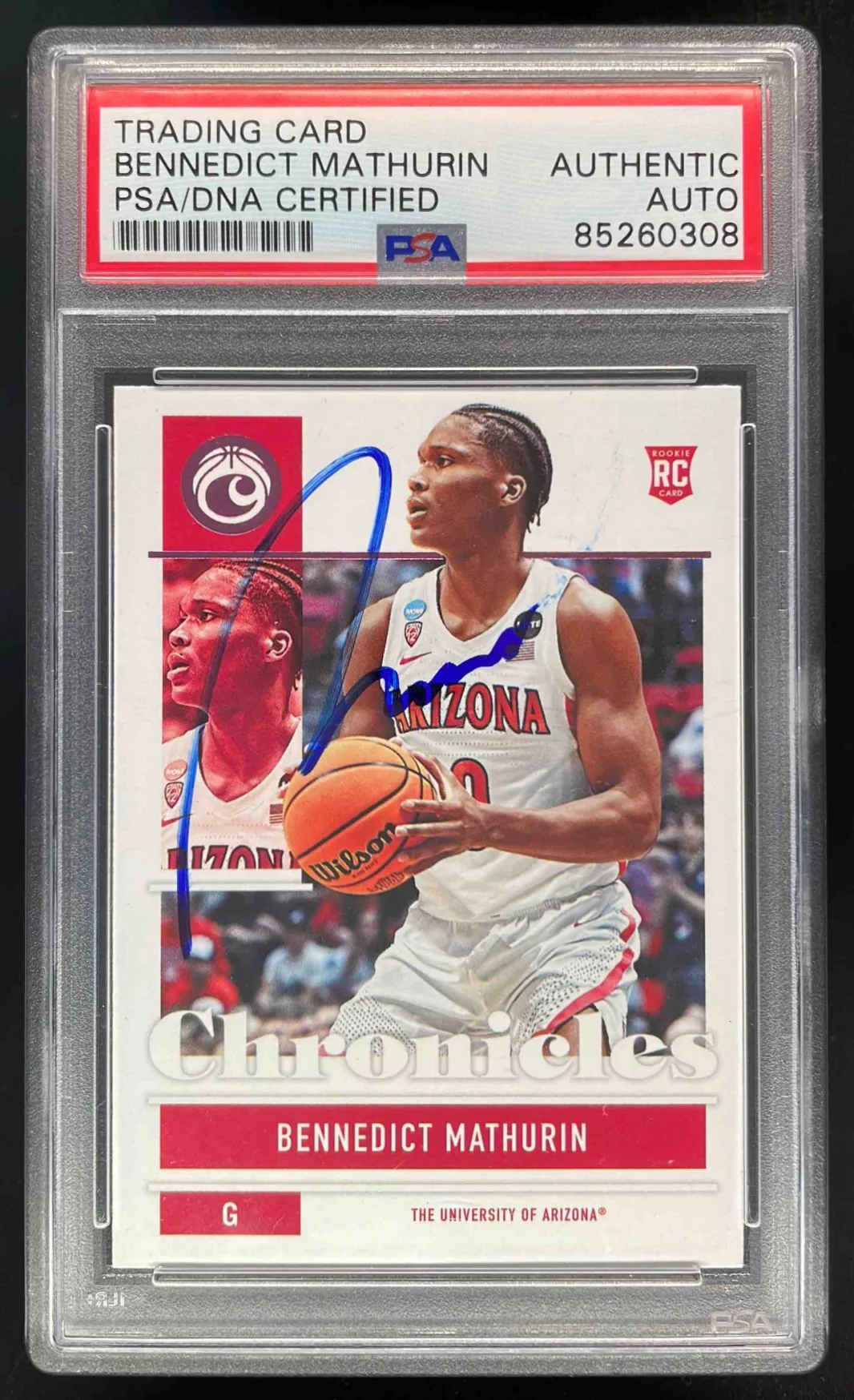 2022 Panini Chronicles Draft Picks #3 Bennedict Mathurin RC Auto PSA Authentic