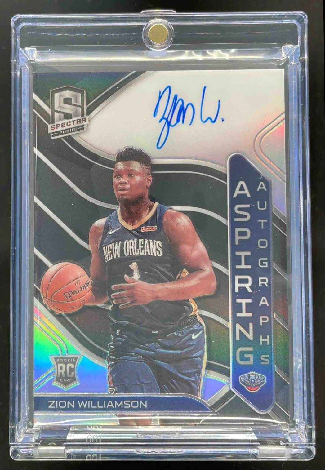 2019-20 Panini Spectra Aspiring Autographs #AA-ZWL Zion Williamson RC Auto /49