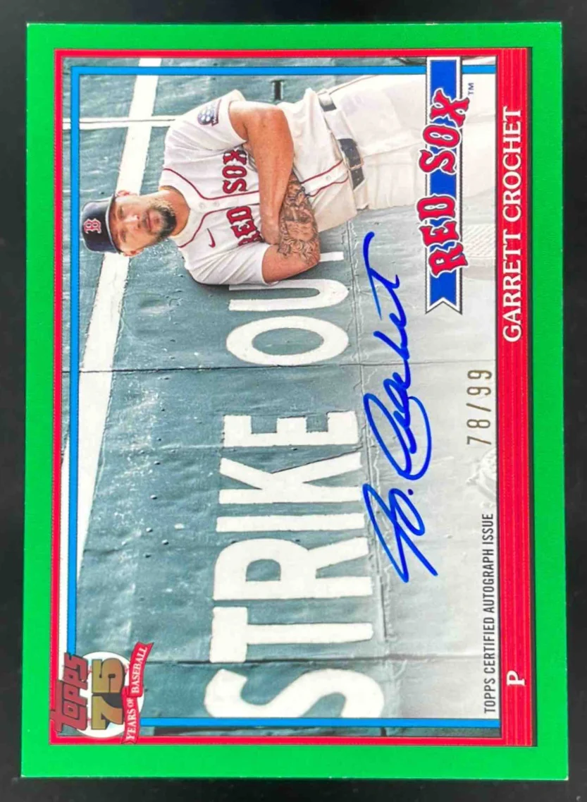 2026 Topps 1991 Topps Autograph Green #91AU-GC Garrett Crochet Auto /99