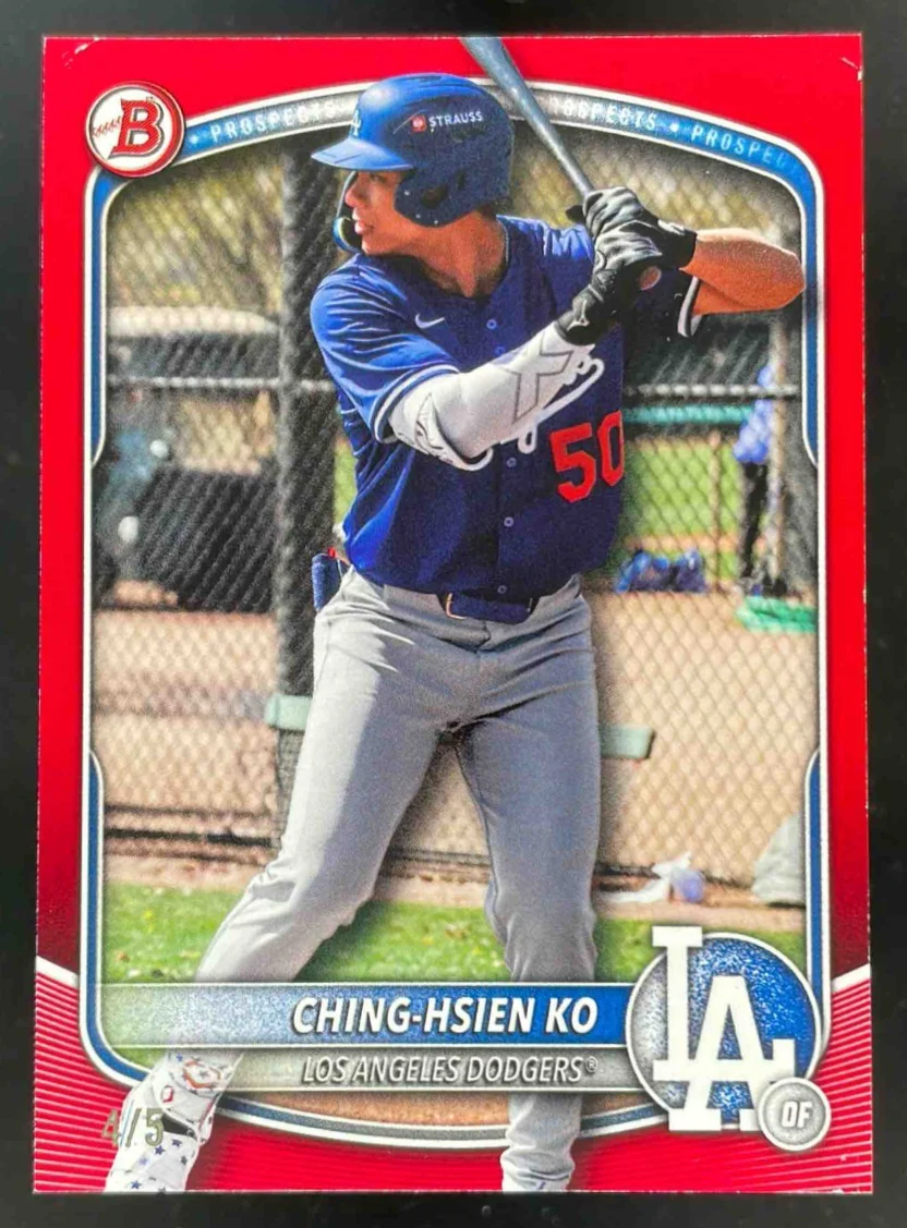 2025 Bowman Draft Red Border #BD-165 Ching-Hsien Ko /5