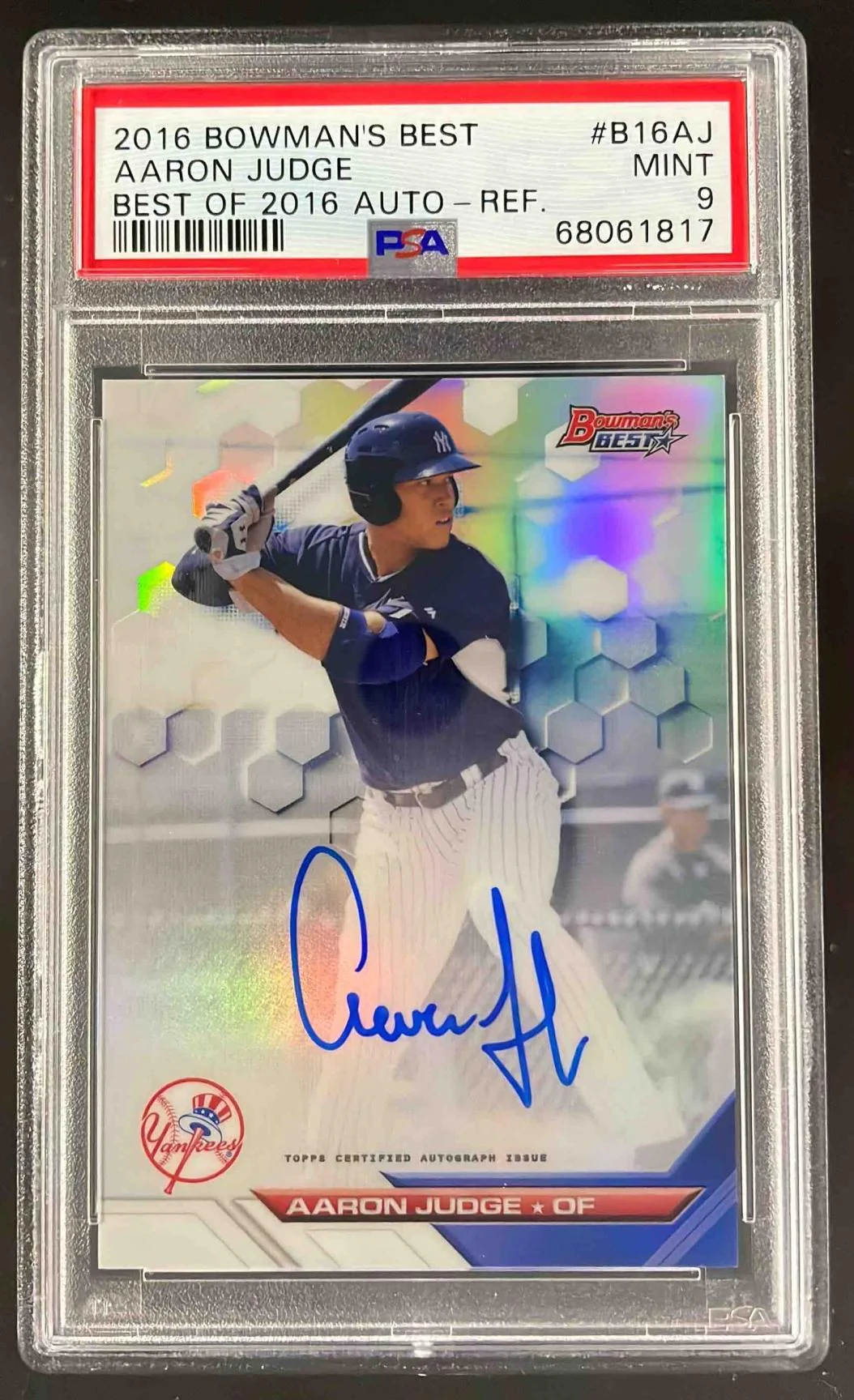 2016 Bowman Bowman's Best of 2016 #B16-AJ Aaron Judge Auto PSA 9
