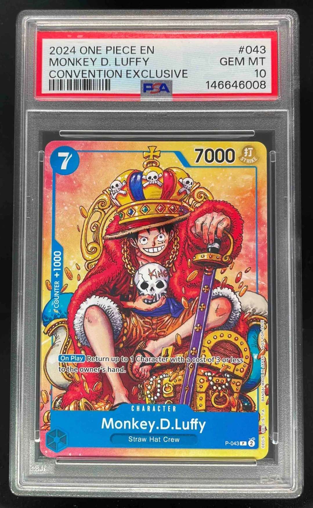 2024 One Piece EN Convention Exclusive #043 Monkey D Luffy PSA 10