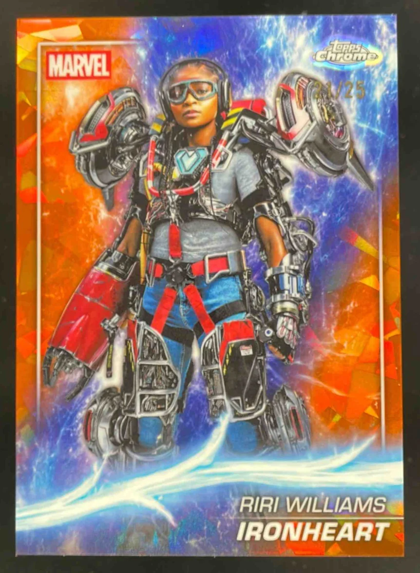 2025 Topps Chrome Marvel Studios Sapphire Orange Refractor #142 Ironheart /25