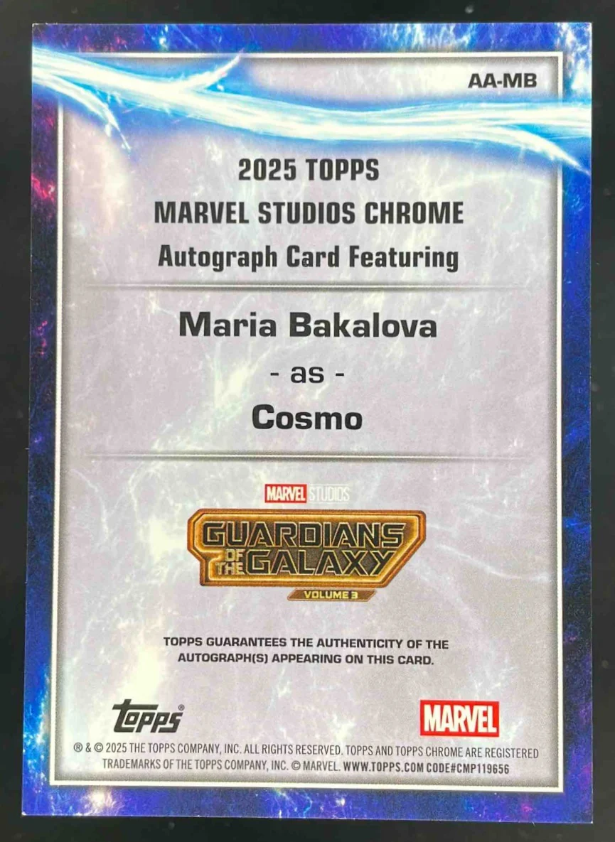 2025 Topps Chrome Marvel Studios Autograph #AA-MB Maria Bakalova as Cosmo Auto - Image 2