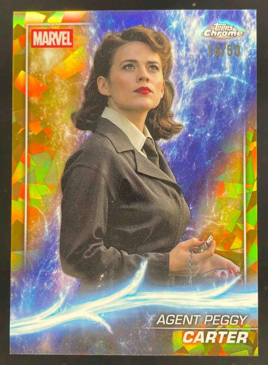 2025 Topps Chrome Marvel Studios Sapphire Gold #24 Agent Peggy Carter /50