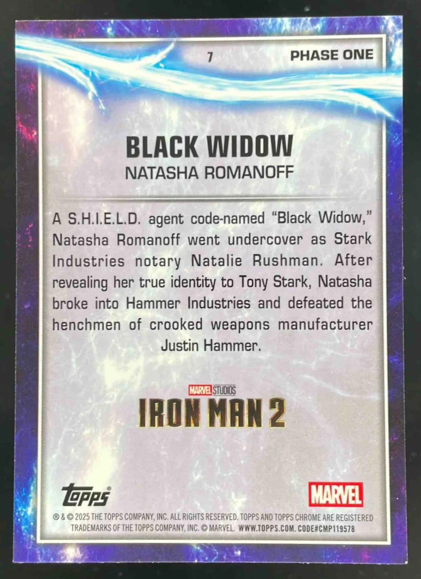 2025 Topps Chrome Marvel Studios Agatha Lava Refractor #7 Black Widow /150 - Image 2