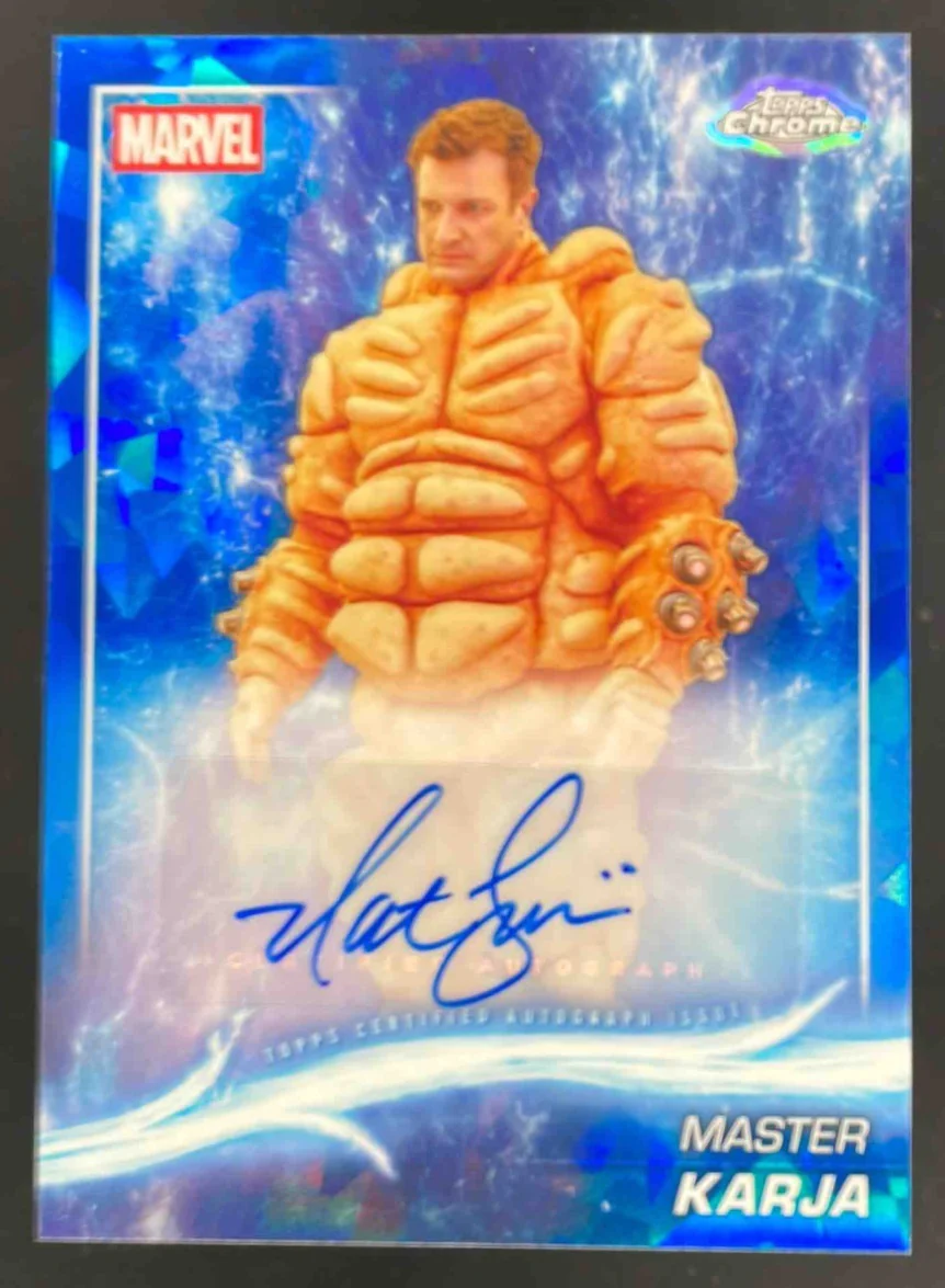 2025 Topps Chrome Marvel Studios Sapphire Nathan Fillion as Master Karja Auto