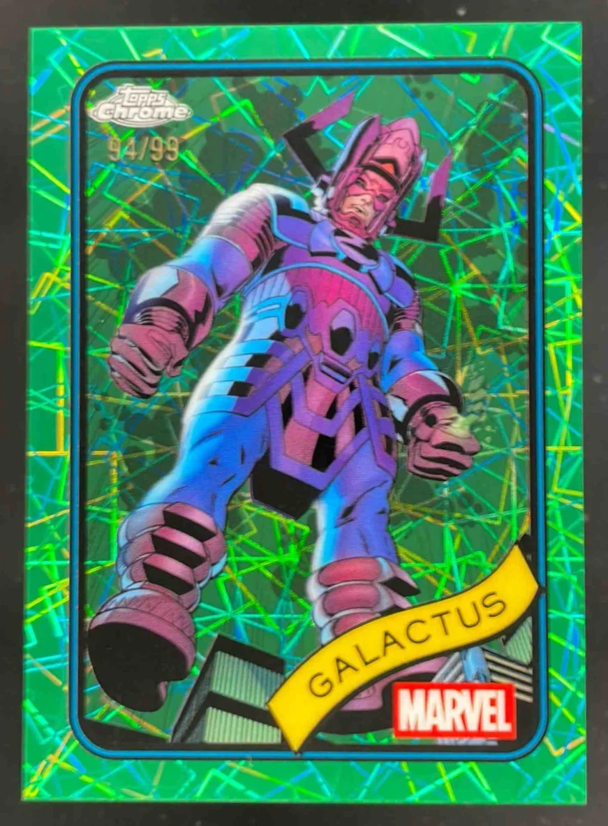 2025 Topps Chrome Marvel Hulk Green Lazer Refractor #150 Galactus /99