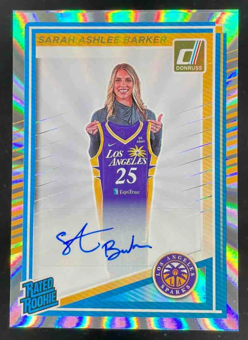 2025 Donruss WNBA Rated Rookies Holo Laser #100 Sarah Ashlee Barker RC Auto