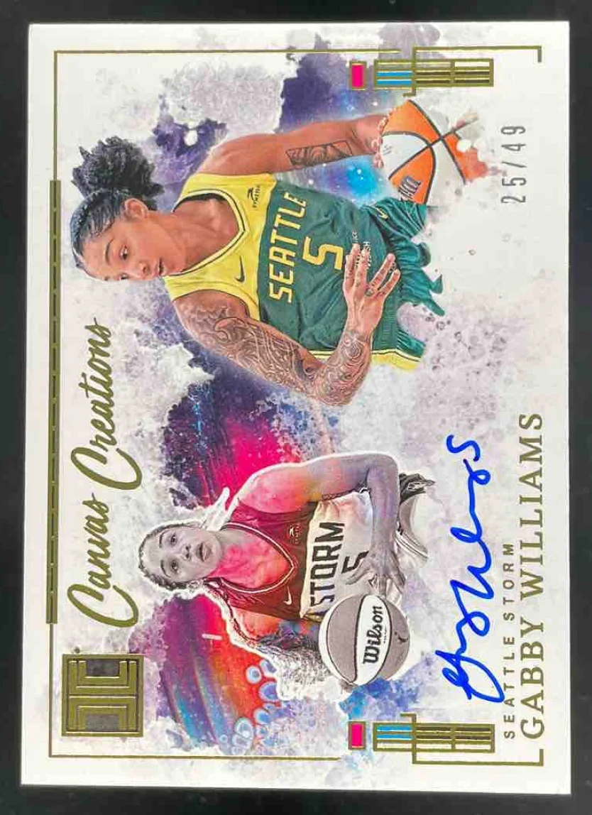 2025 Panini Impeccable WNBA Canvas Creations Gold #2 Gabby Williams Auto /49