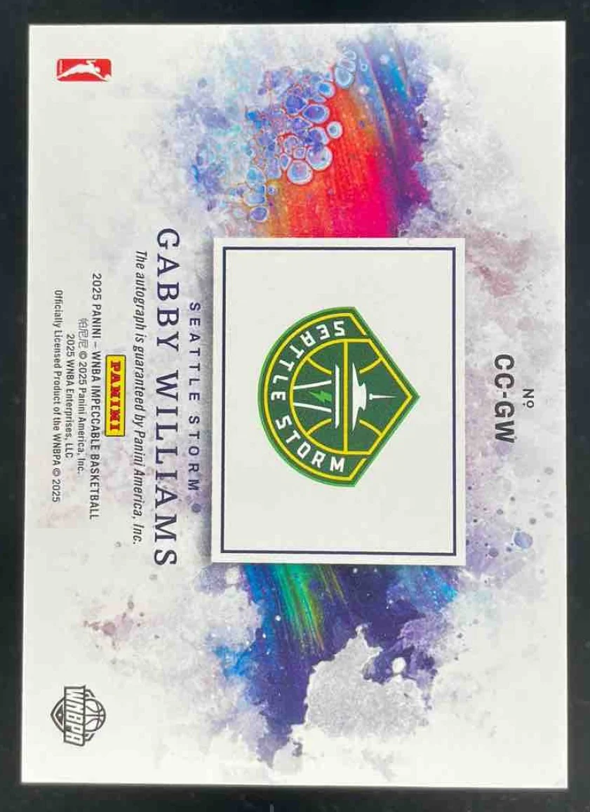2025 Panini Impeccable WNBA Canvas Creations Gold #2 Gabby Williams Auto /49 - Image 2