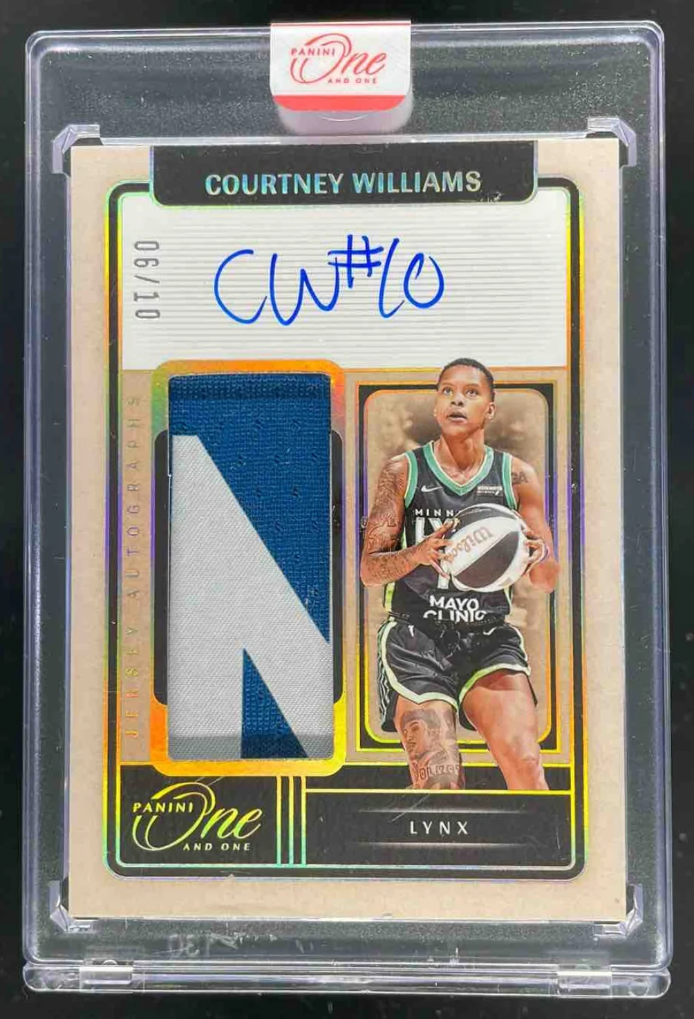 2025 One and One WNBA Jersey Holo Gold #10 Courtney Williams Auto /10