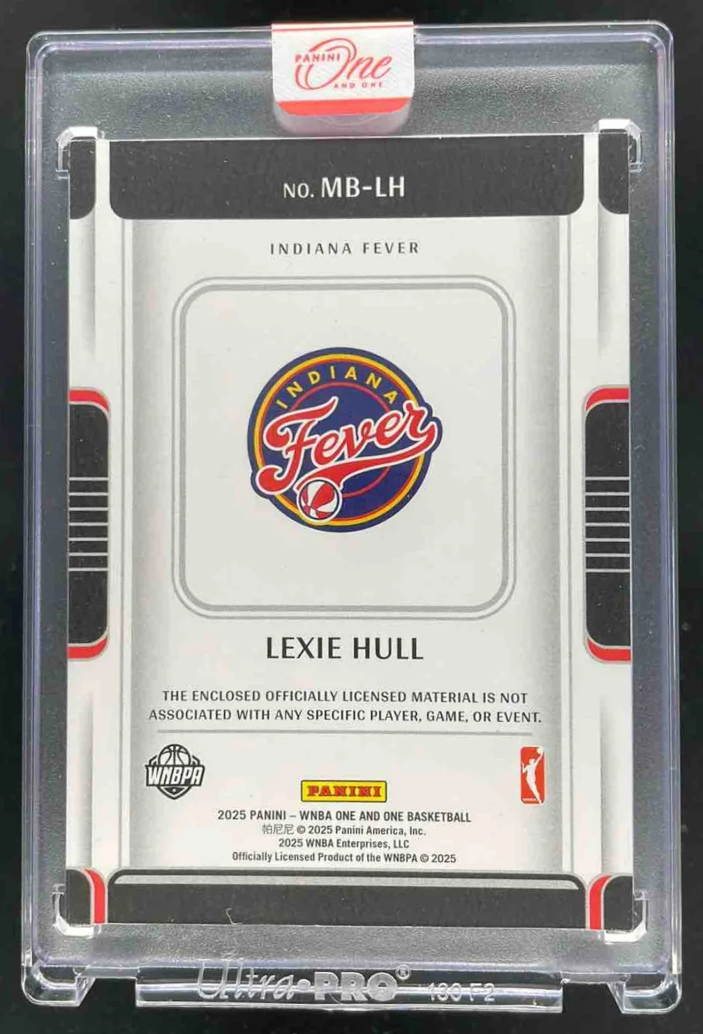 2025 Panini One and One WNBA Memorabilia #18 Lexie Hull /99 - Image 2