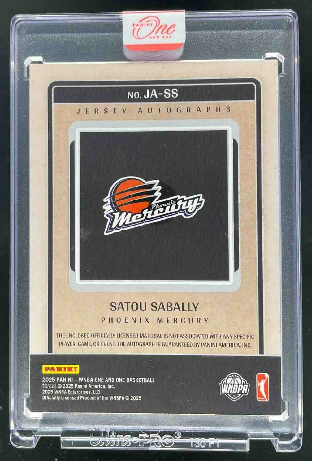 2025 Panini One and One WNBA Jersey Autographs #28 Satou Sabally Auto /75 - Image 2