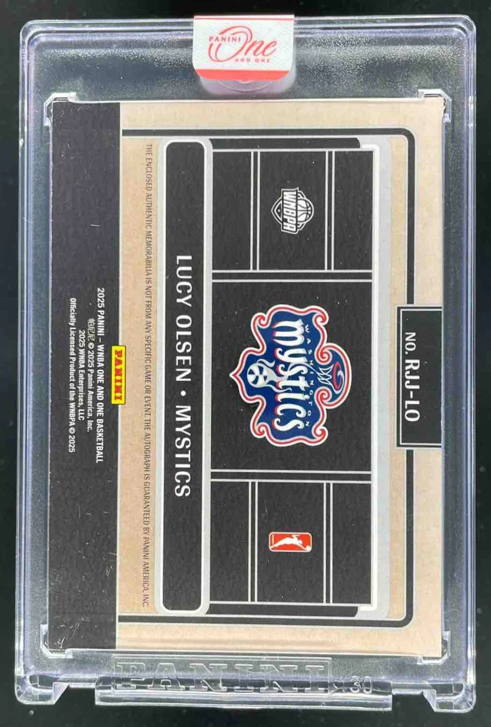 2025 One and One WNBA Rookie Jumbo Jersey Blue #8 Lucy Olsen RC Auto /49 - Image 2