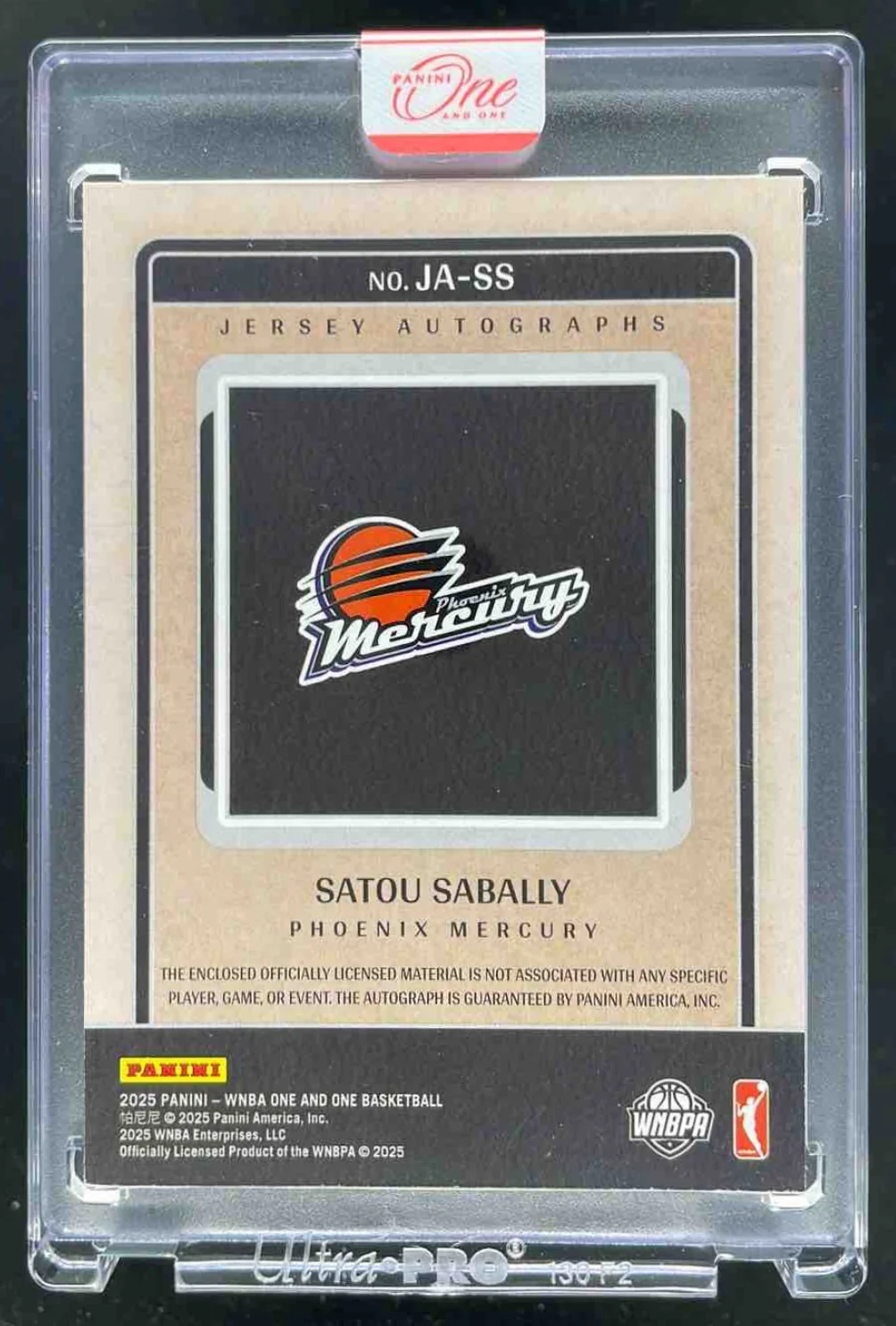 2025 Panini One and One WNBA Jersey Autographs #28 Satou Sabally Auto /75 - Image 2